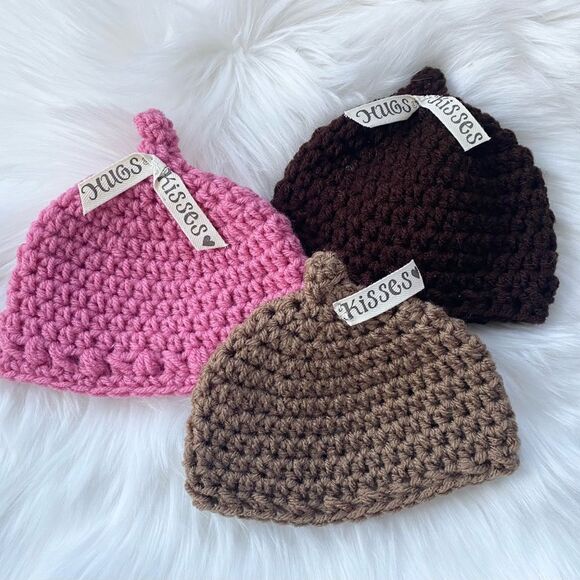 Crochet Baby Hat 0-3 Months Hershey Kiss - Picture 4 of 8
